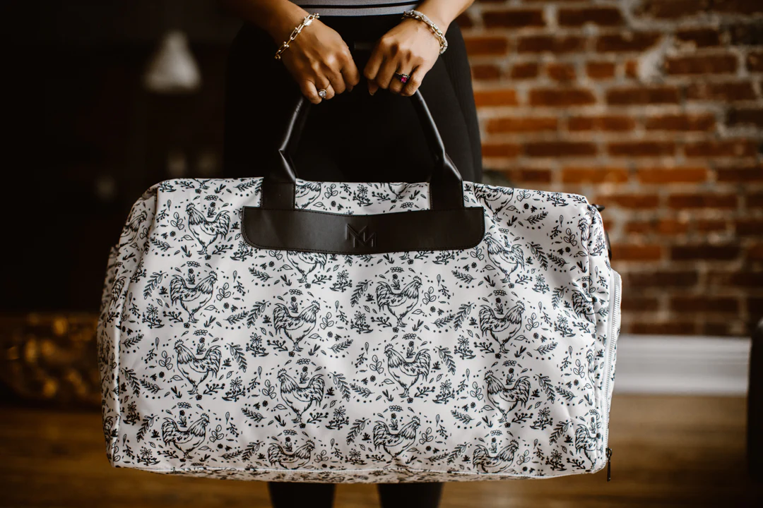 Floral Chicken Print Duffle Bag - Image 6