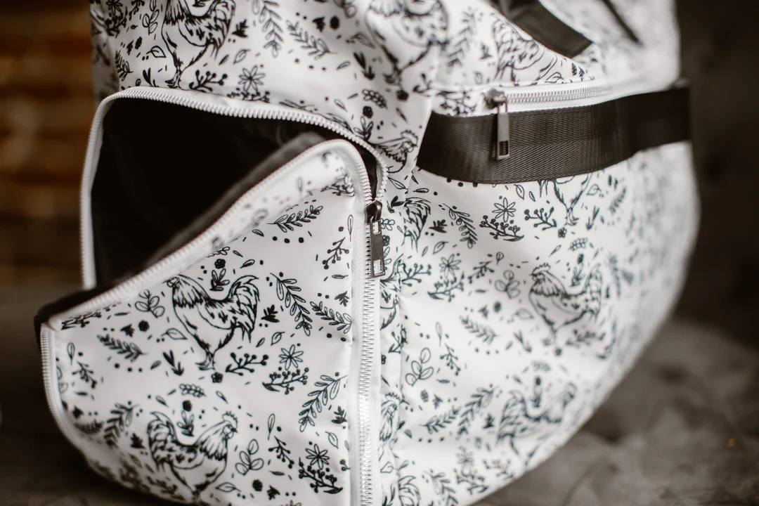 Floral Chicken Print Duffle Bag - Image 8