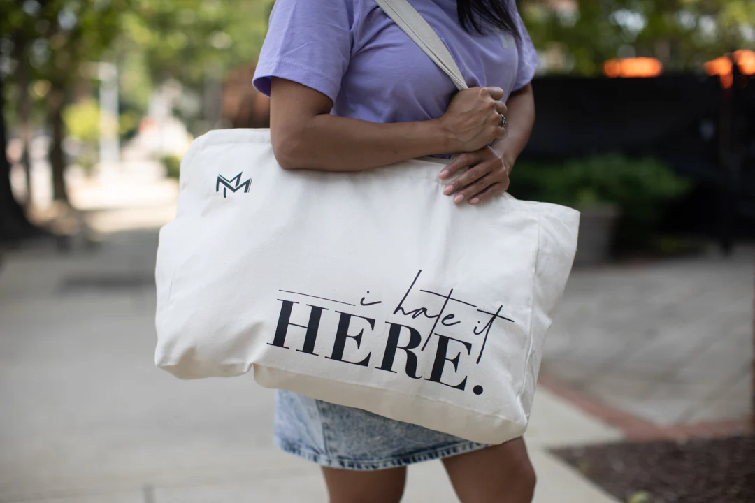 I Hate It Here Oversized Canvas Tote Bag - Image 7