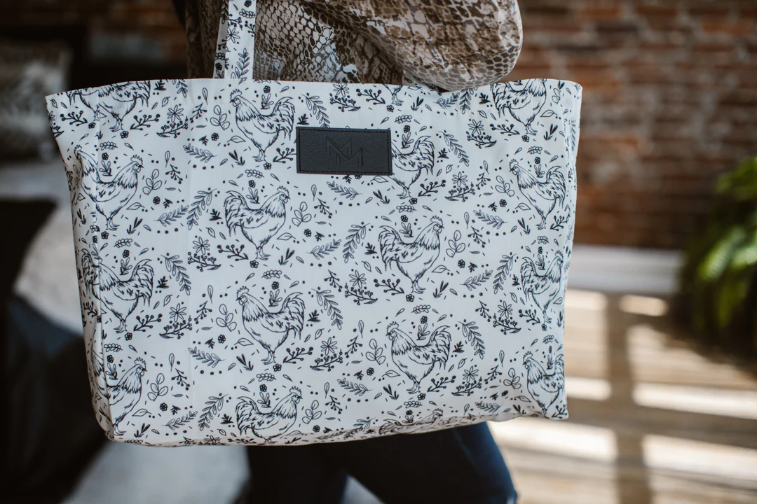 Floral Chicken Print Oversized Tote Bag - Image 7